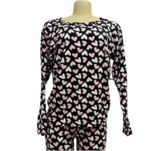 PIJAMA FEMININO SLEEPY INVERNO - 270052 CORAÇÃO PRETO